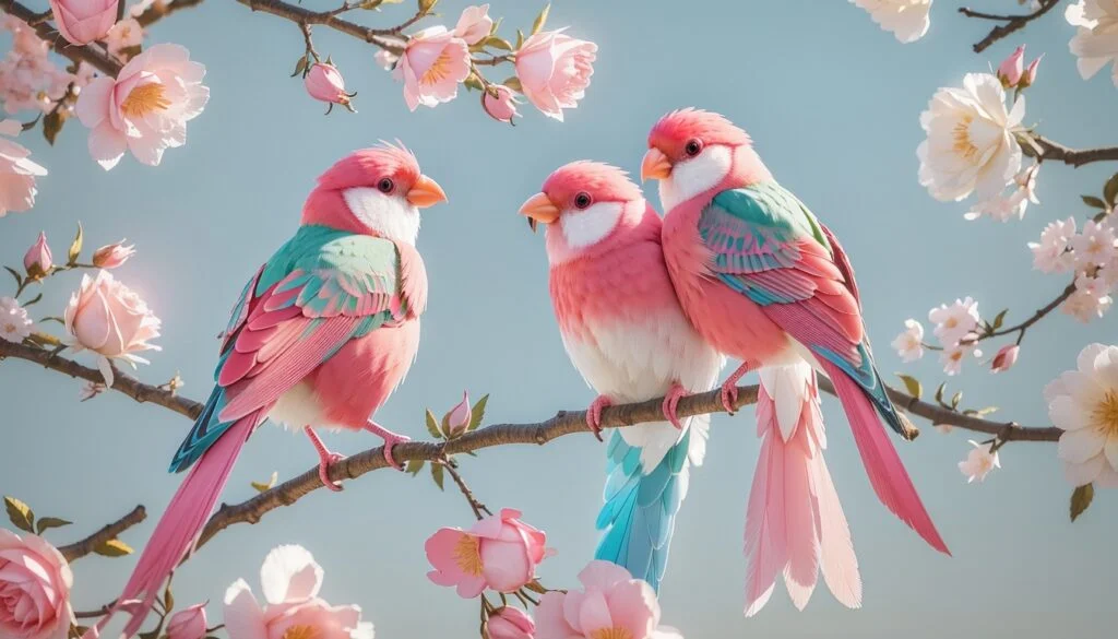 pink birds