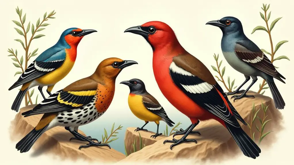 diverse beak hue patterns