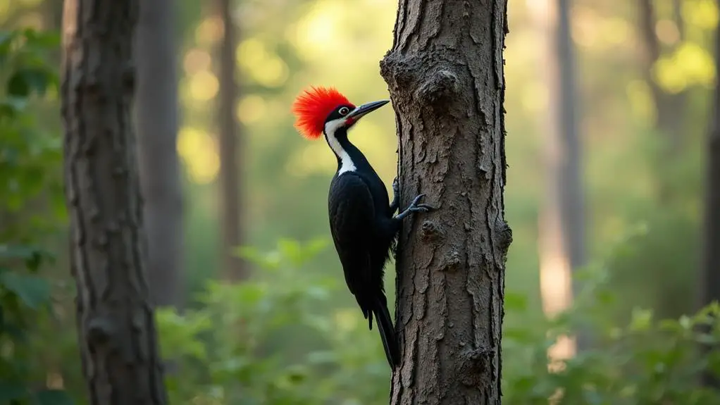 large woodpecker s strong pecking