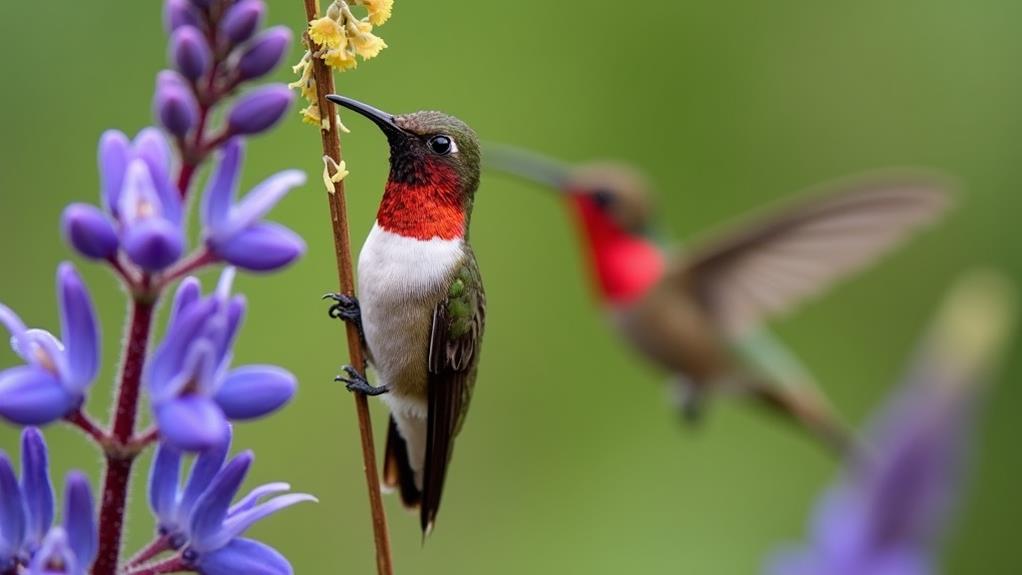 ruby throated hummingbird is predominant