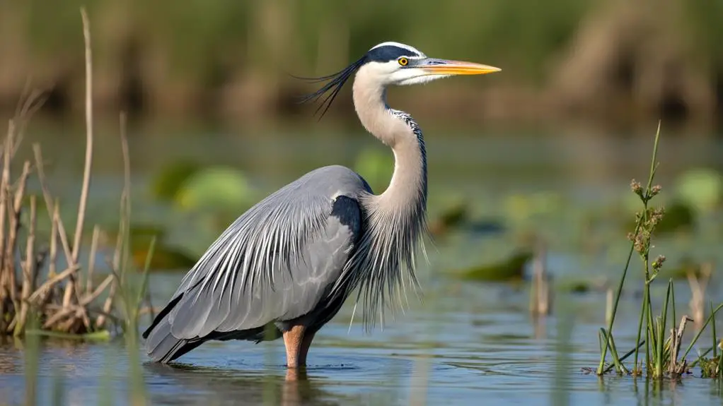 tall wading birds feathers