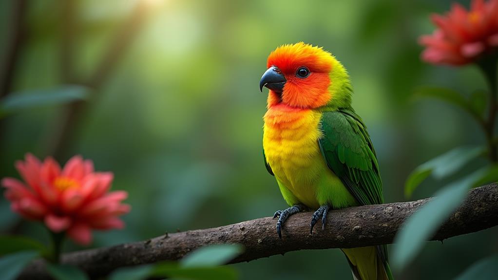 vibrant plumage of anianiau