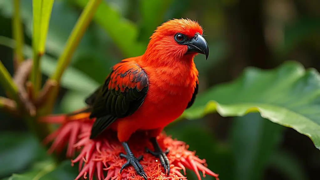 vibrant red bird species